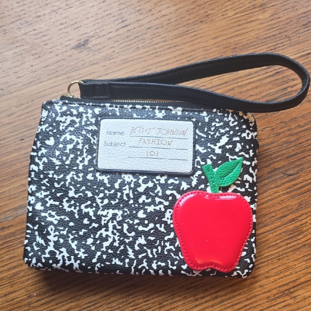 Betsey Johnson Black and White Fashion Wristlet